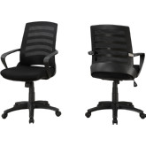 Multi Position Office Chair in Black with Black Mesh